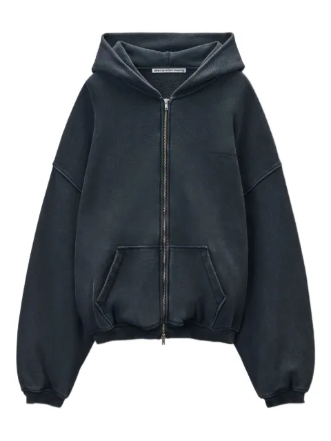 Alexander Wang logo-print zip-up hooddie