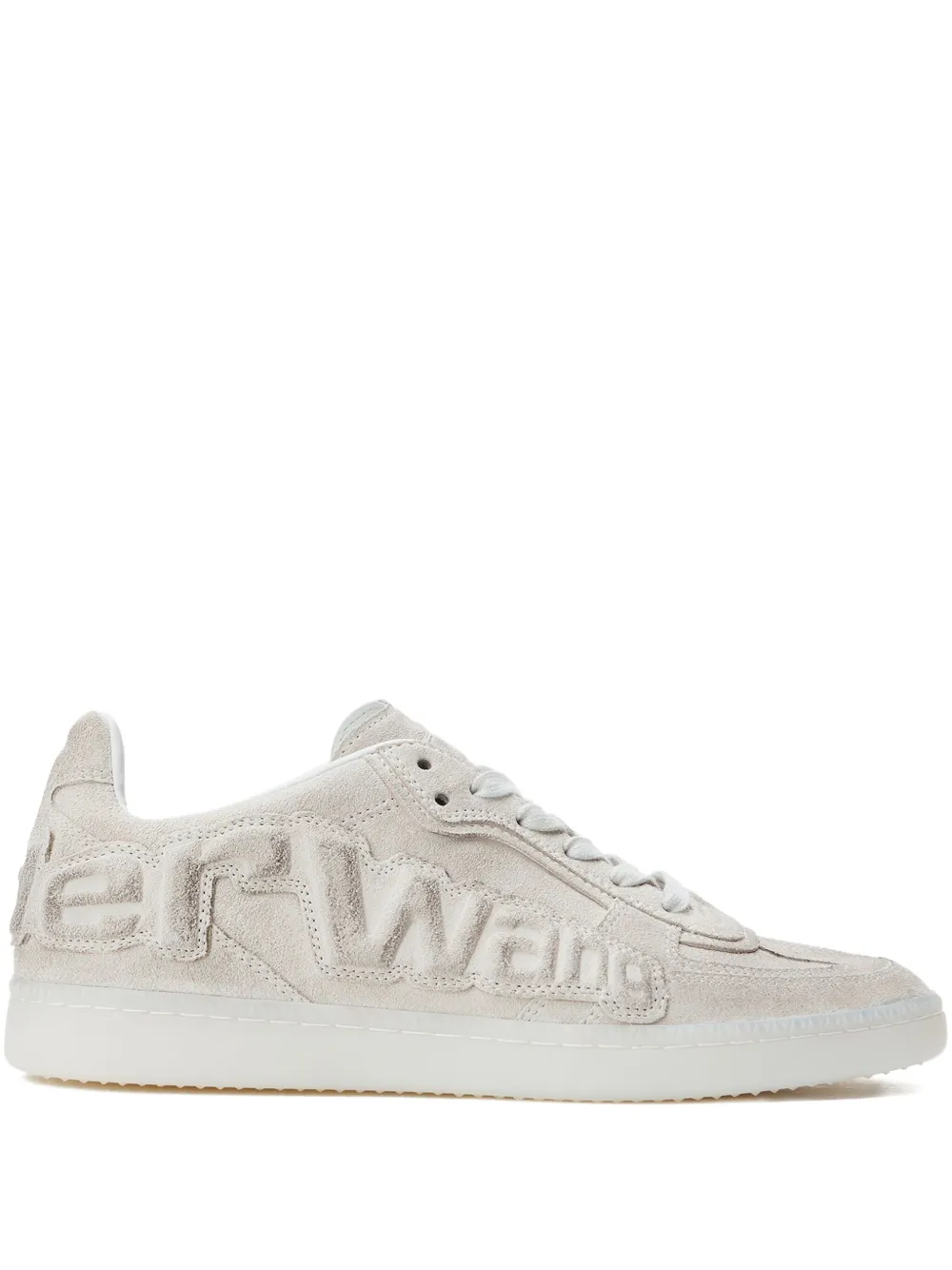 Alexander Wang Lex logo-embossed suede sneakers Neutrals