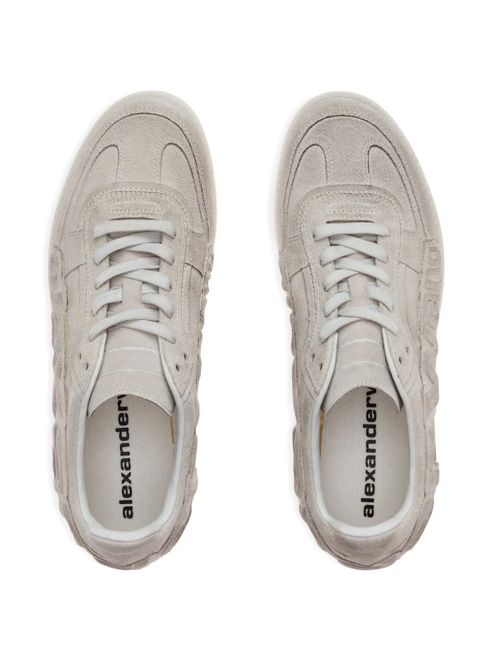 Alexander Wang Lex logo-embossed suede sneakers Neutrals