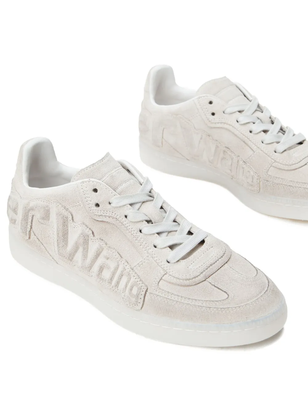 Alexander Wang Lex logo-embossed suede sneakers Neutrals