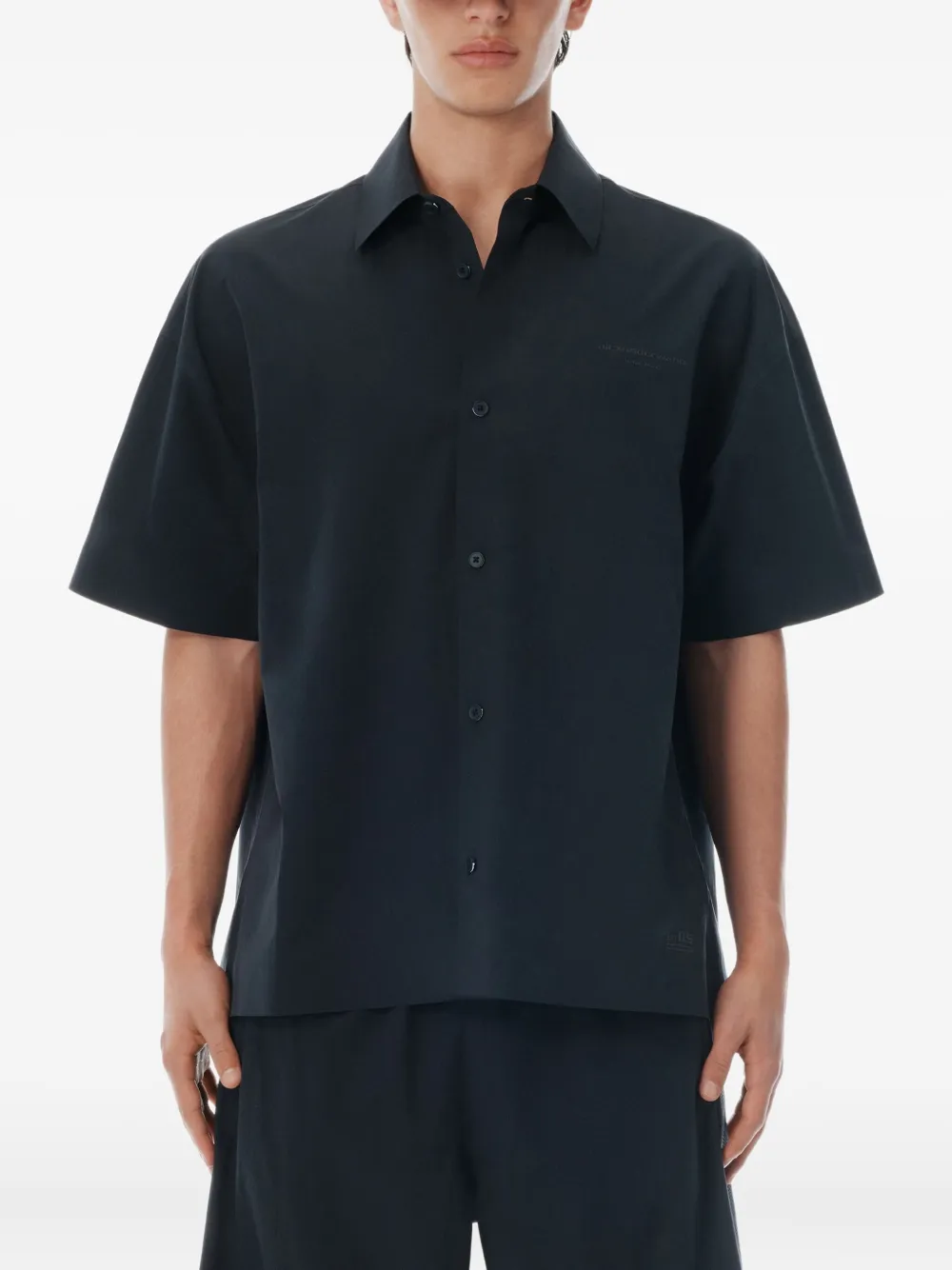 Alexander Wang laser-cut logo button-up shirt Zwart