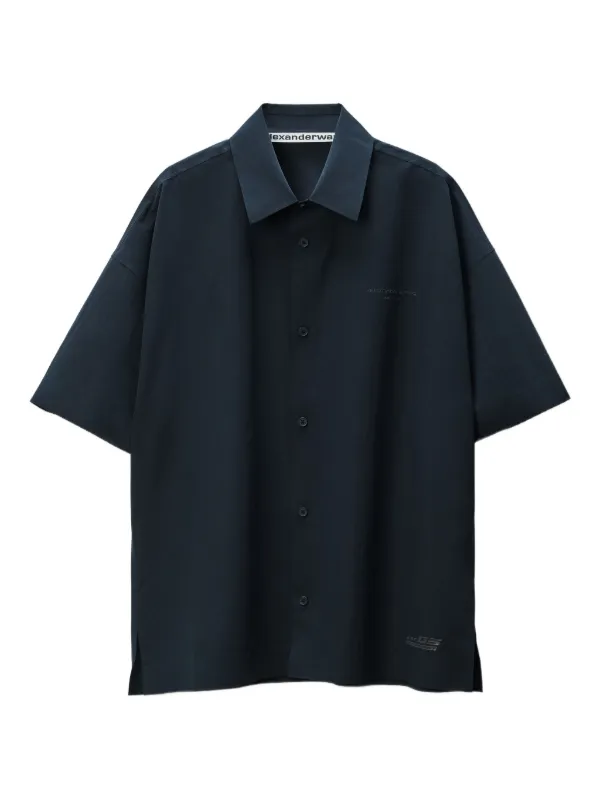 Alexander Wang laser-cut Logo button-up Shirt Black FARFETCH