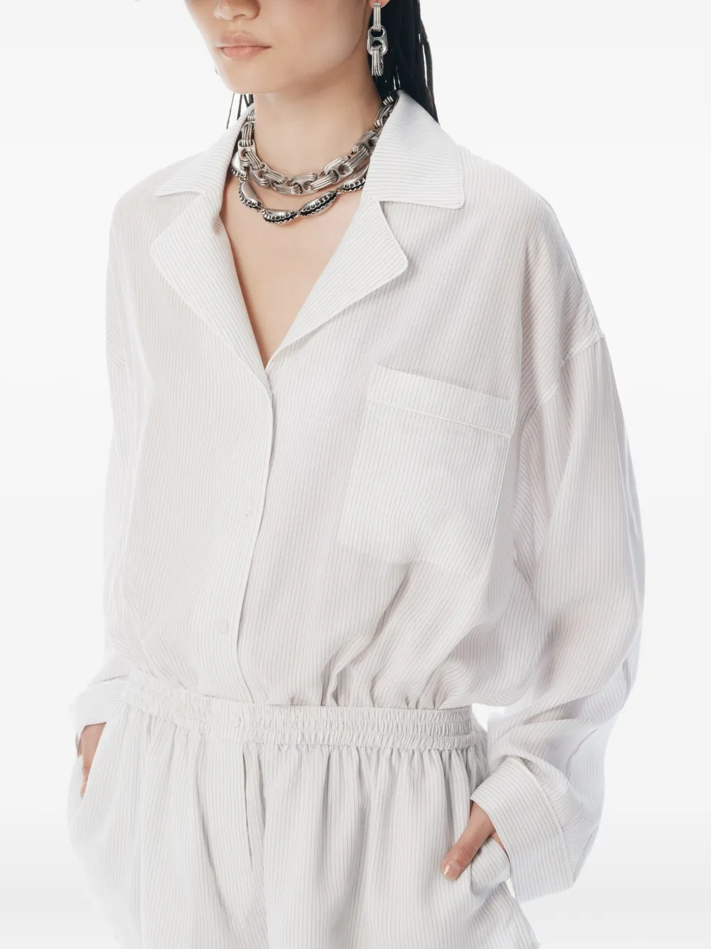 Alexander Wang striped jumpsuit Wit