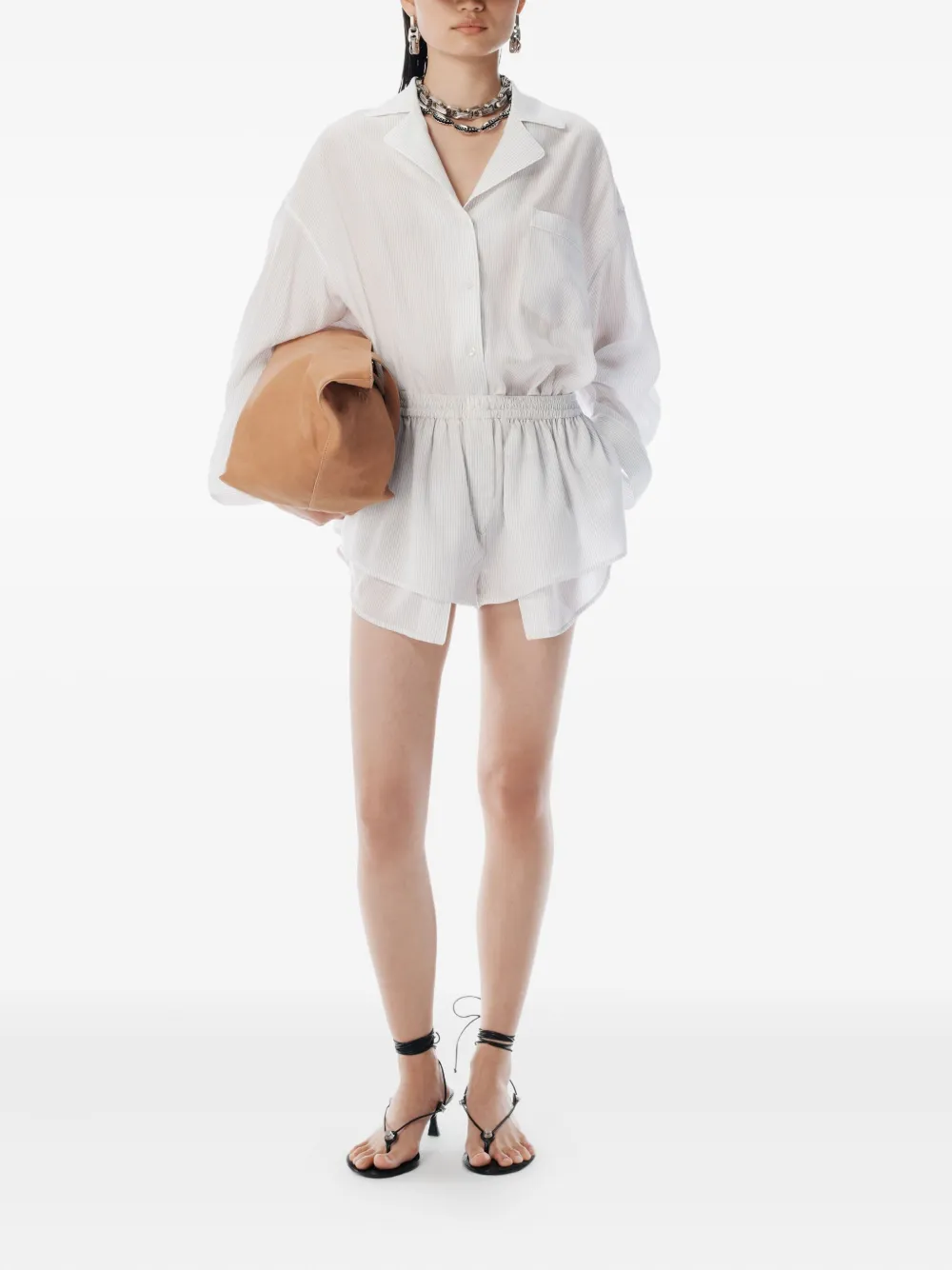 Alexander Wang striped jumpsuit Wit