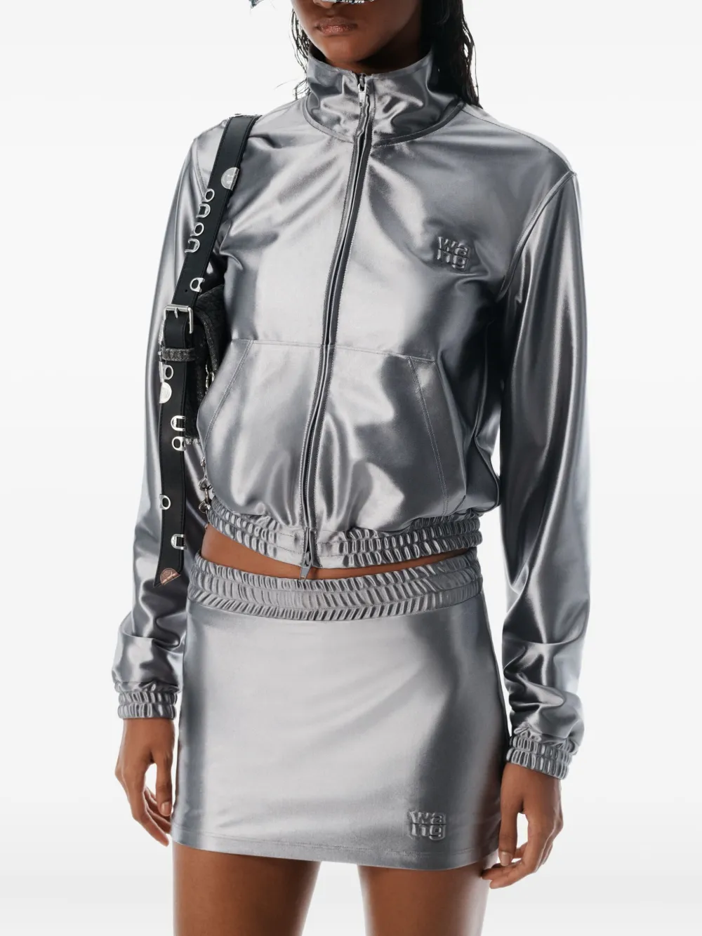Alexander Wang Satijnen rok met elastische tailleband Zilver