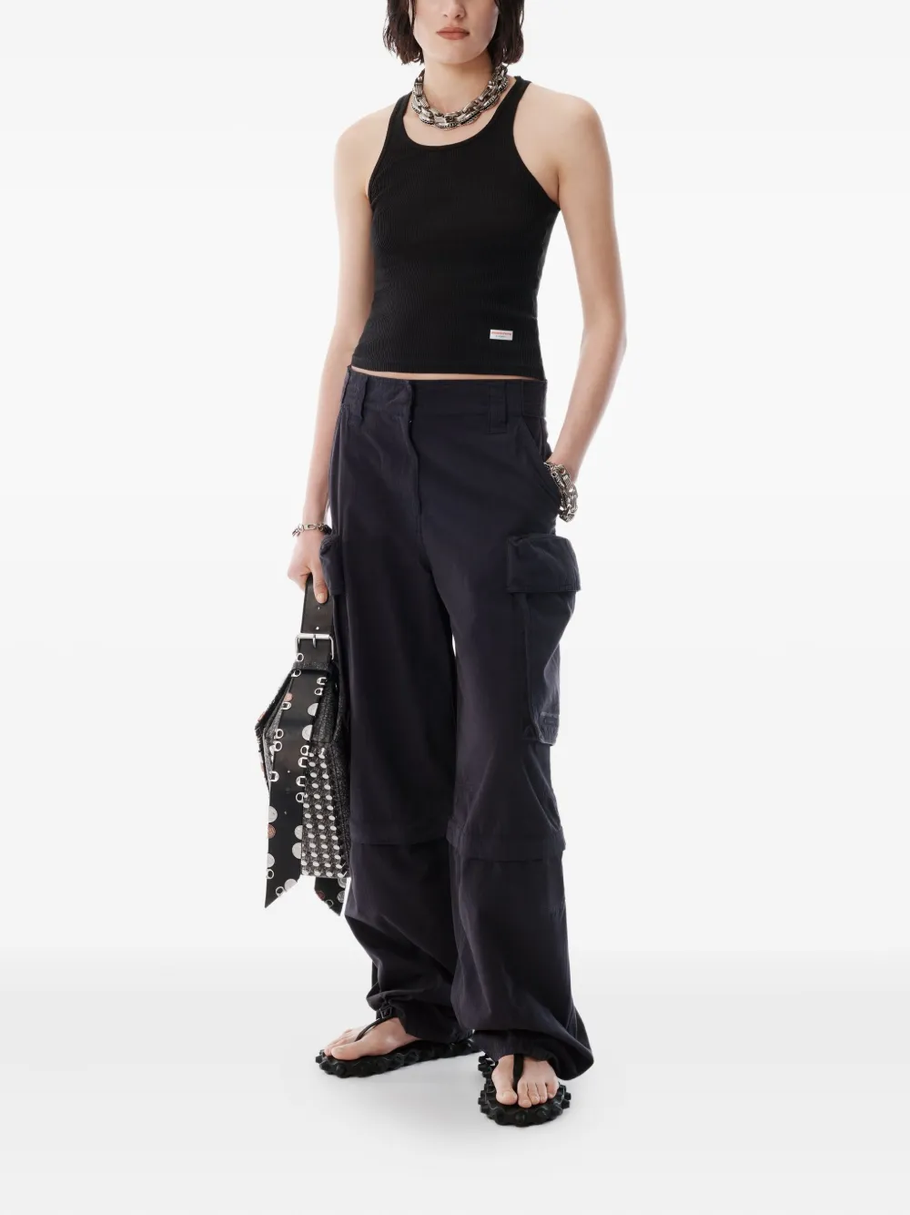 Alexander Wang Cargo broek met afneembaar vlak Zwart