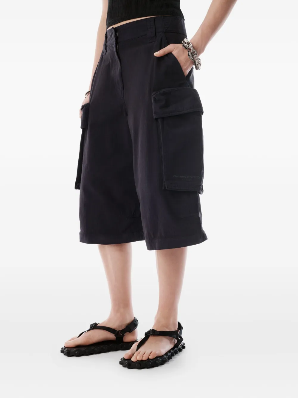 Alexander Wang Cargo broek met afneembaar vlak Zwart