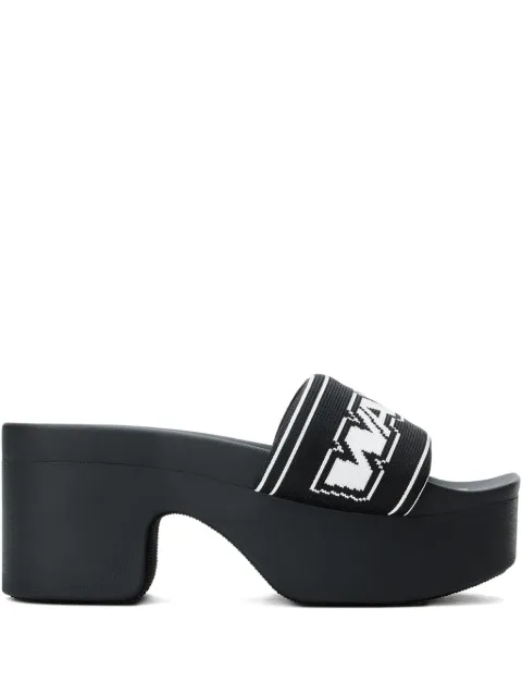 Alexander Wang logo-band platform sandals