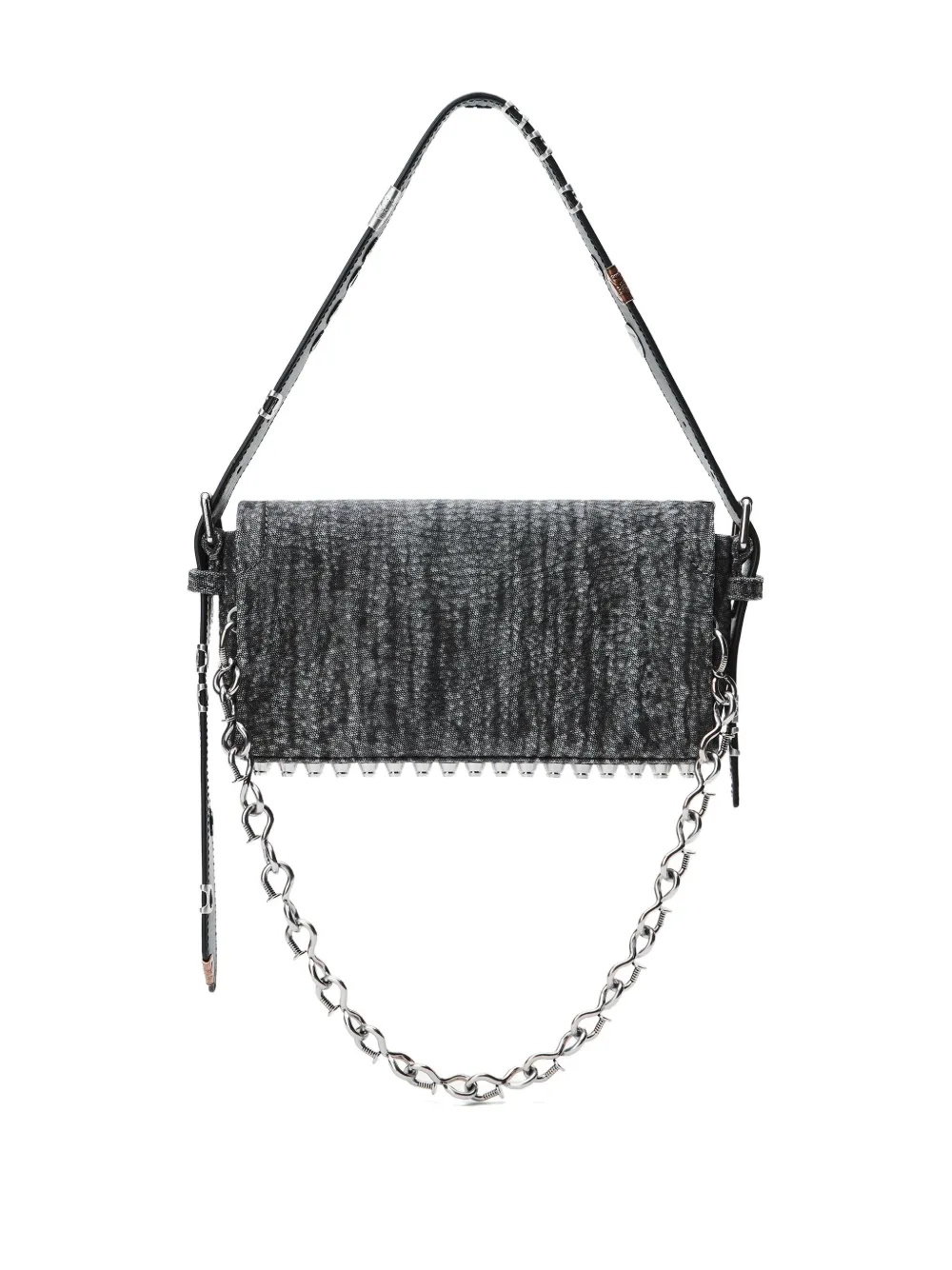 Alexander Wang Schoudertas met kettingdetail en studs Zwart