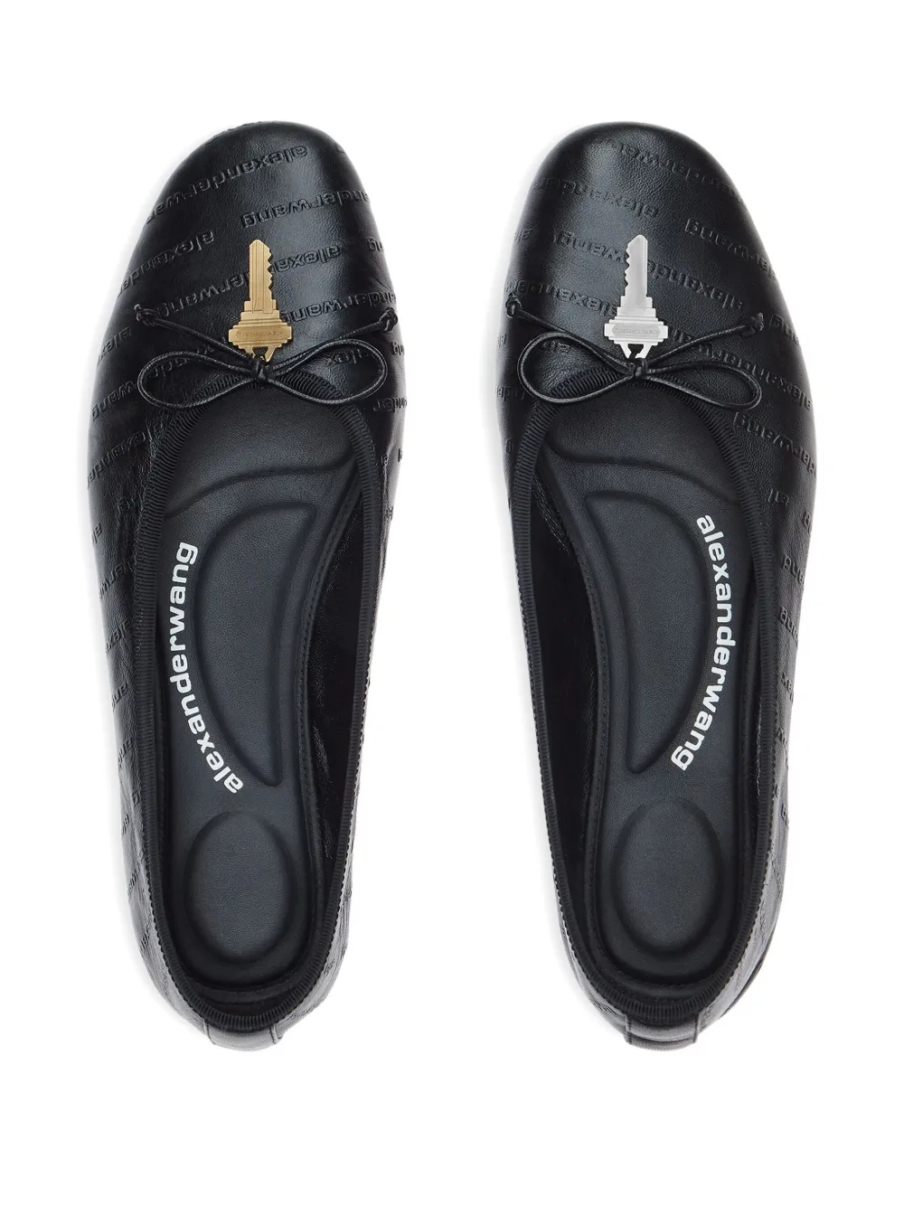 Alexander Wang key-detail quilted ballet flats Black