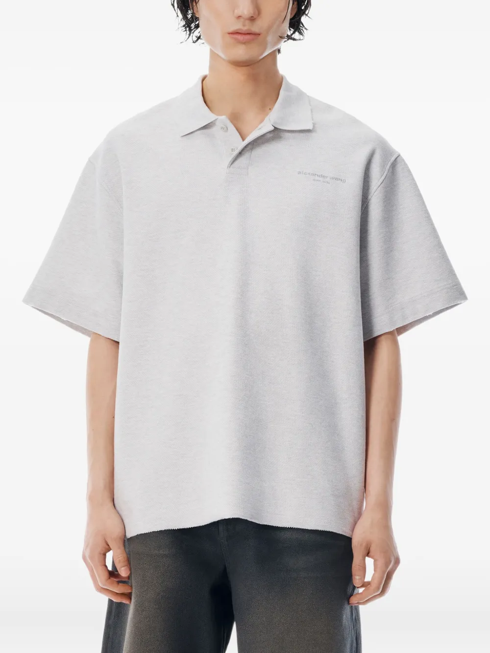 Alexander Wang piqué polo shirt Grijs