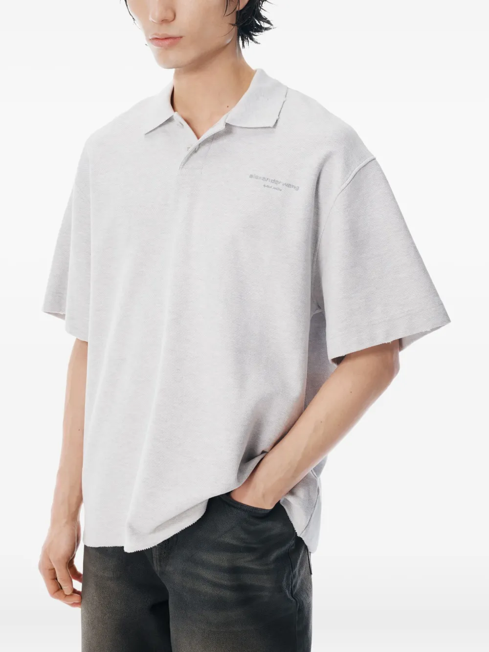 Alexander Wang piqué polo shirt Grijs