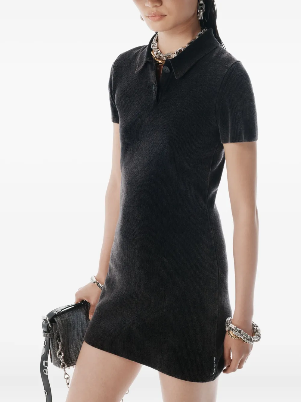Alexander Wang Geribbelde polojurk Zwart