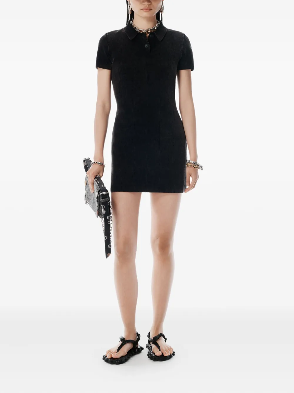 Alexander Wang Geribbelde polojurk Zwart
