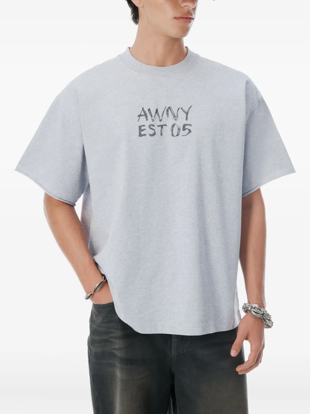 Alexander Wang T-shirt met logoprint Grijs
