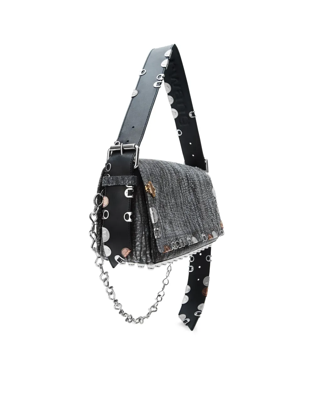 Alexander Wang Schoudertas met kettinghengsel en studs Zwart