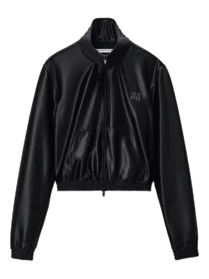 Alexander Wang logo-tape Cropped Track Jacket | Black | FARFETCH
