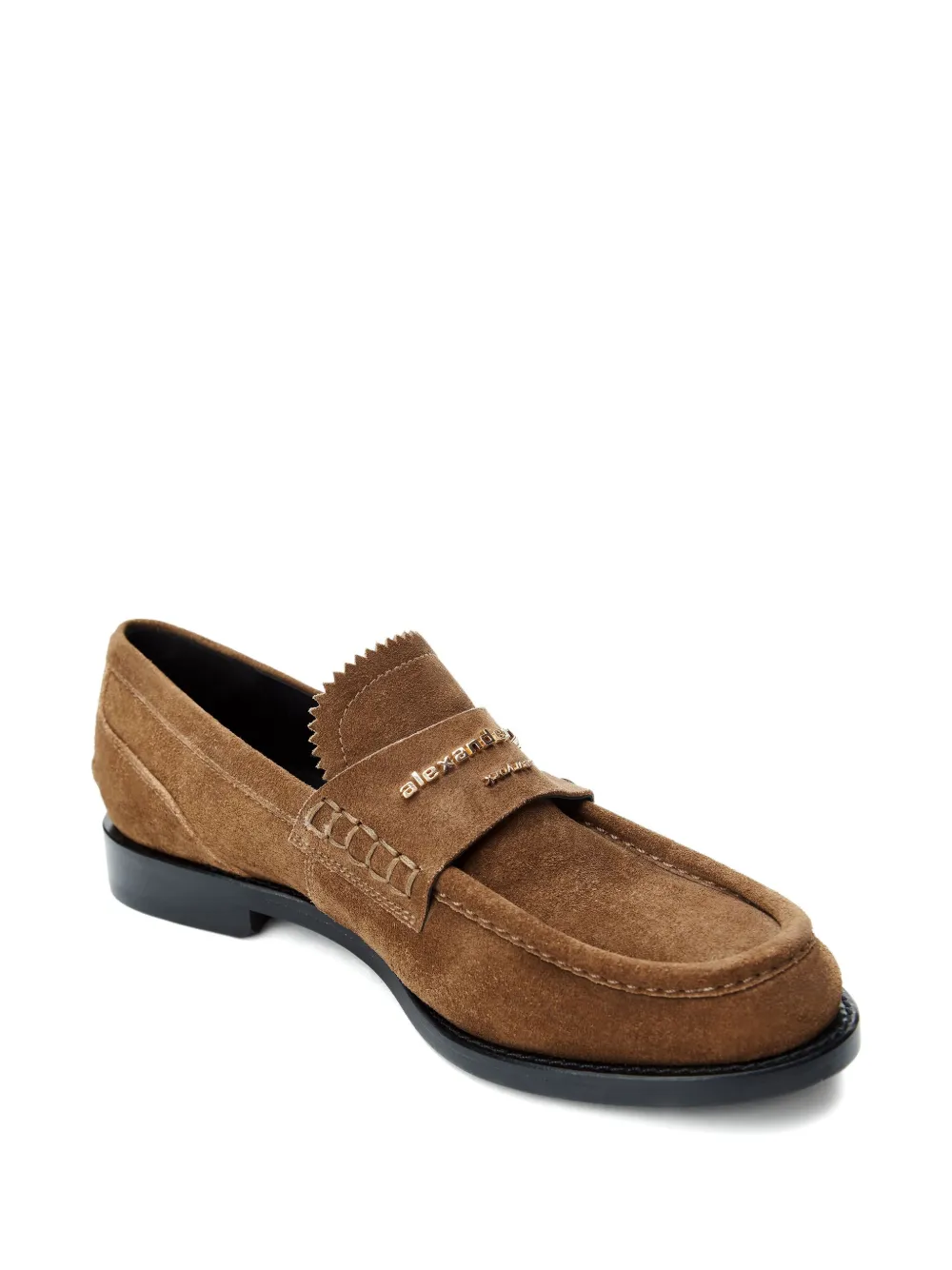 Alexander Wang logo-plaque suede loafers Brown