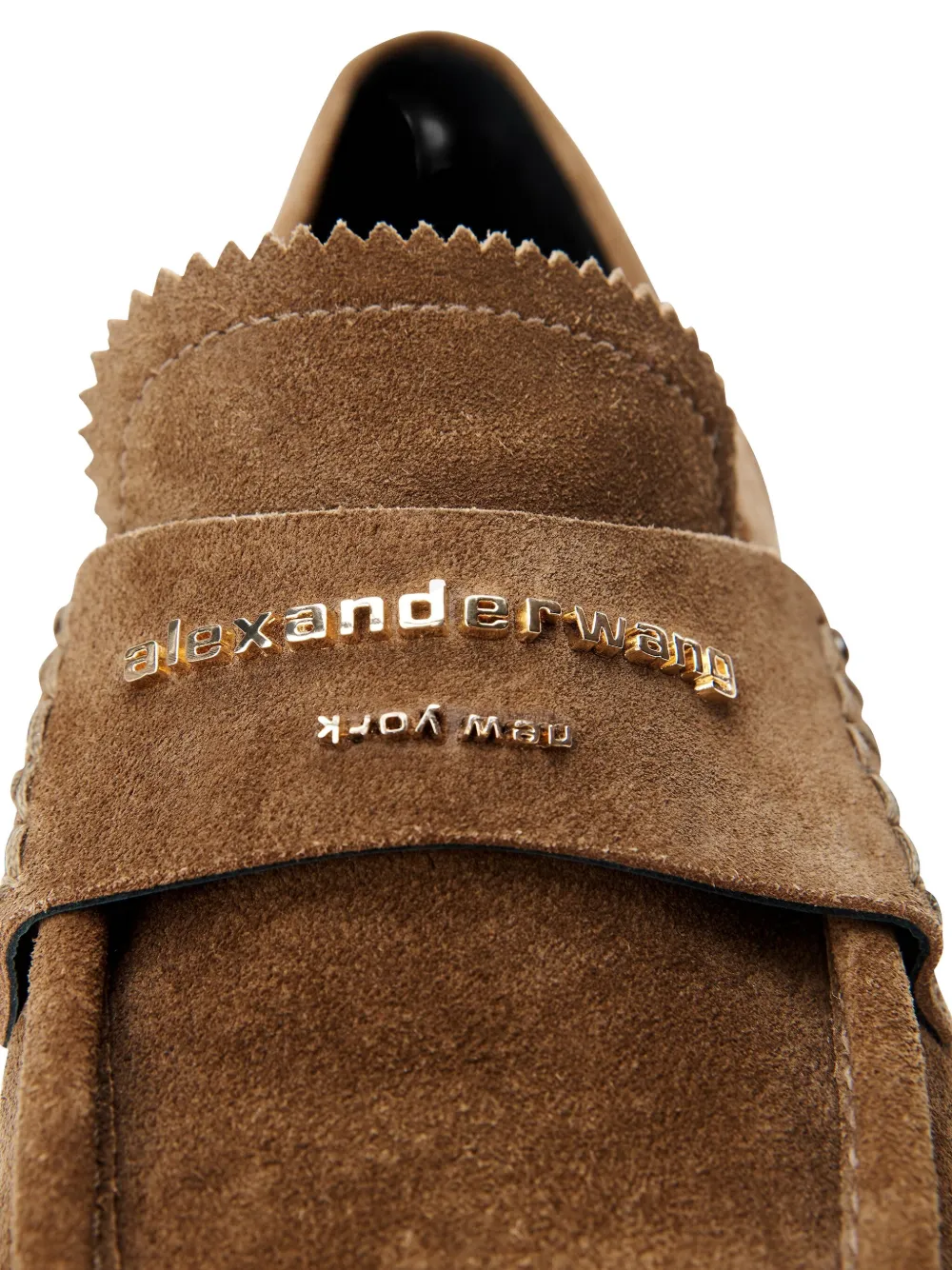 Alexander Wang logo-plaque suede loafers Brown
