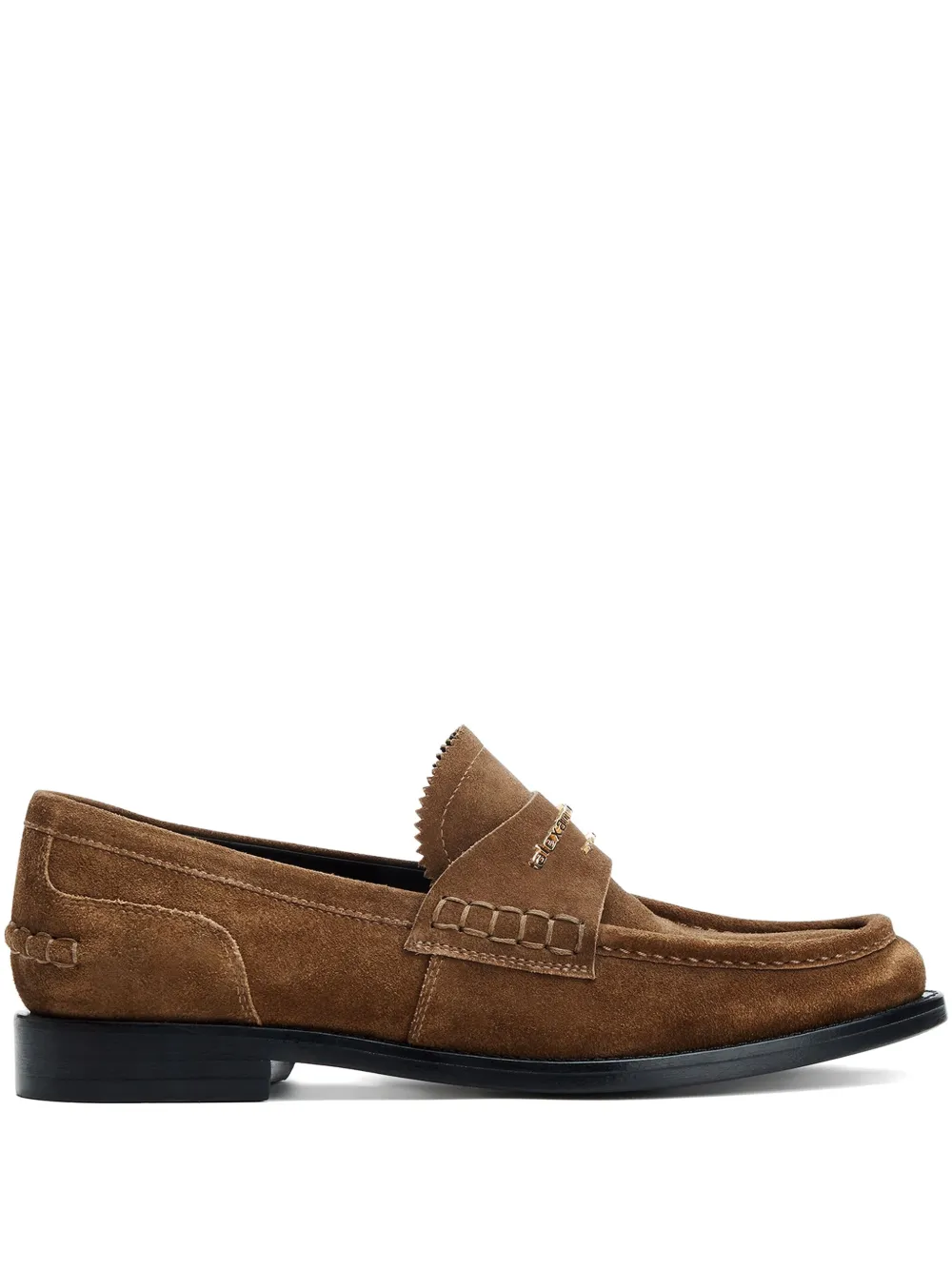 Alexander Wang logo-plaque suede loafers Brown