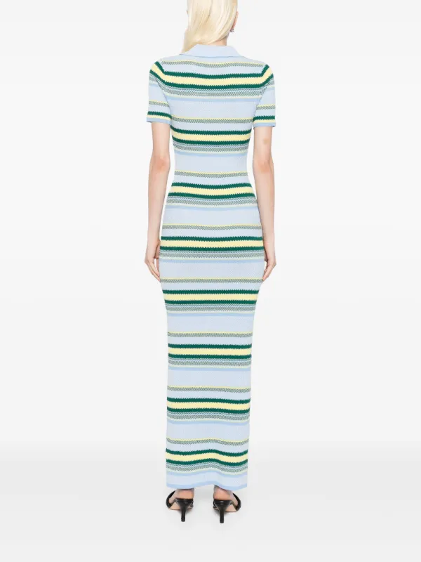 Wrap Shirt Dress in Oxford Blue and White