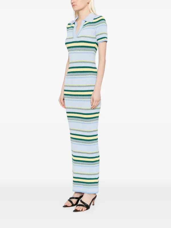 Monse Striped Jacquard Maxi Dress Blue FARFETCH LB