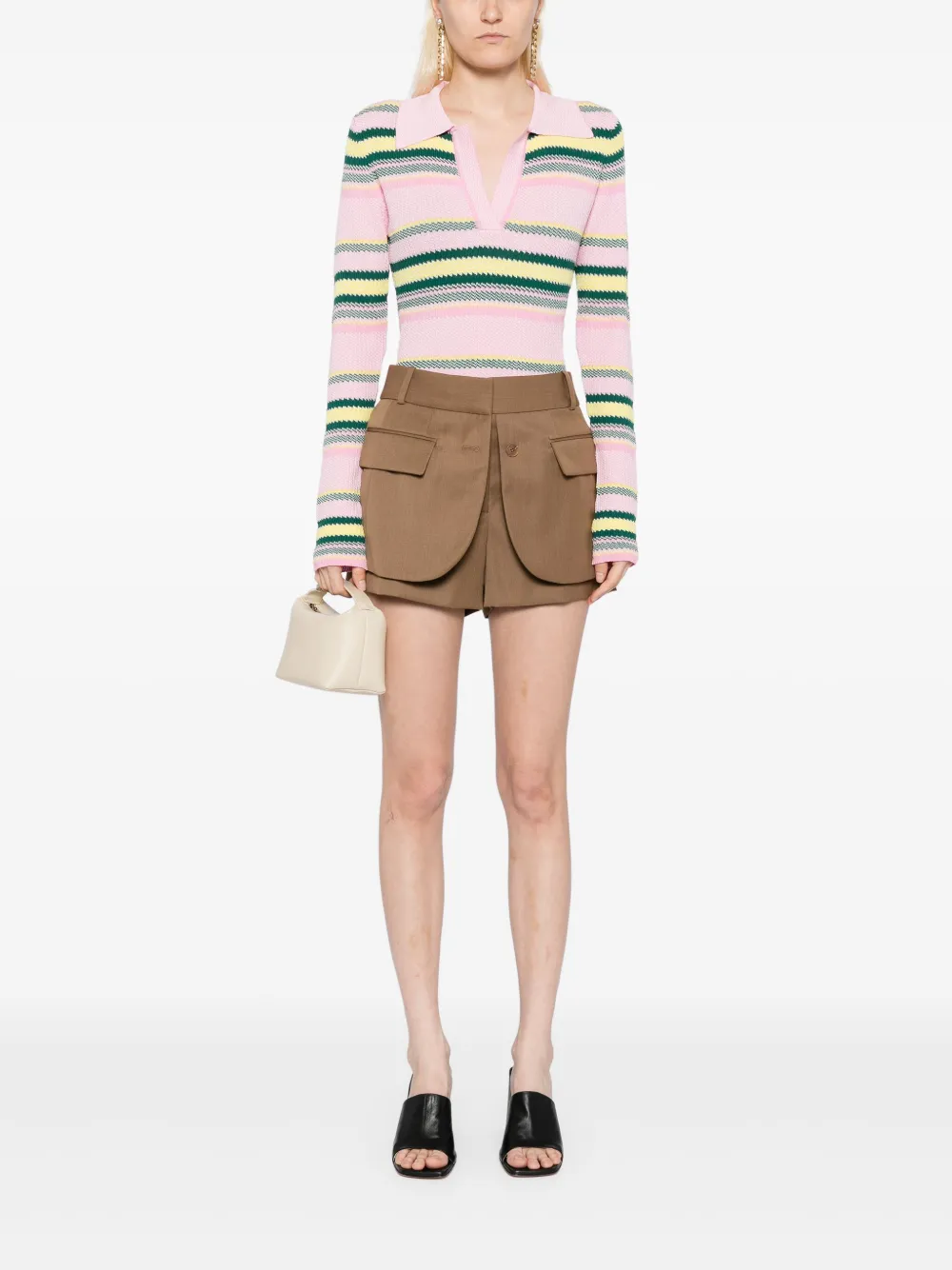 Monse Gestreepte top met jacquard - Roze