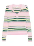 Monse striped-jacquard top - Pink