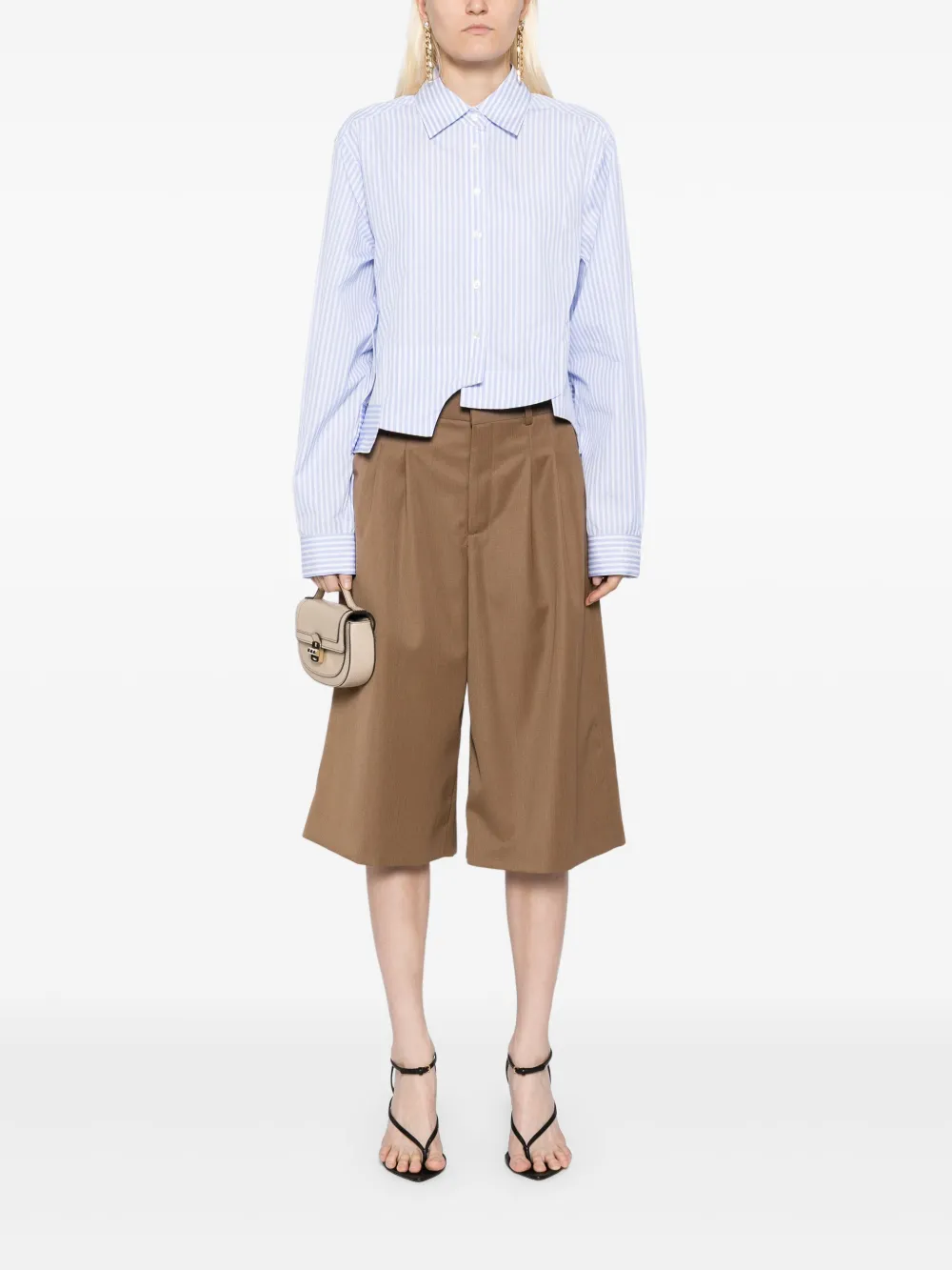 Monse paneled cropped shirt - Blauw