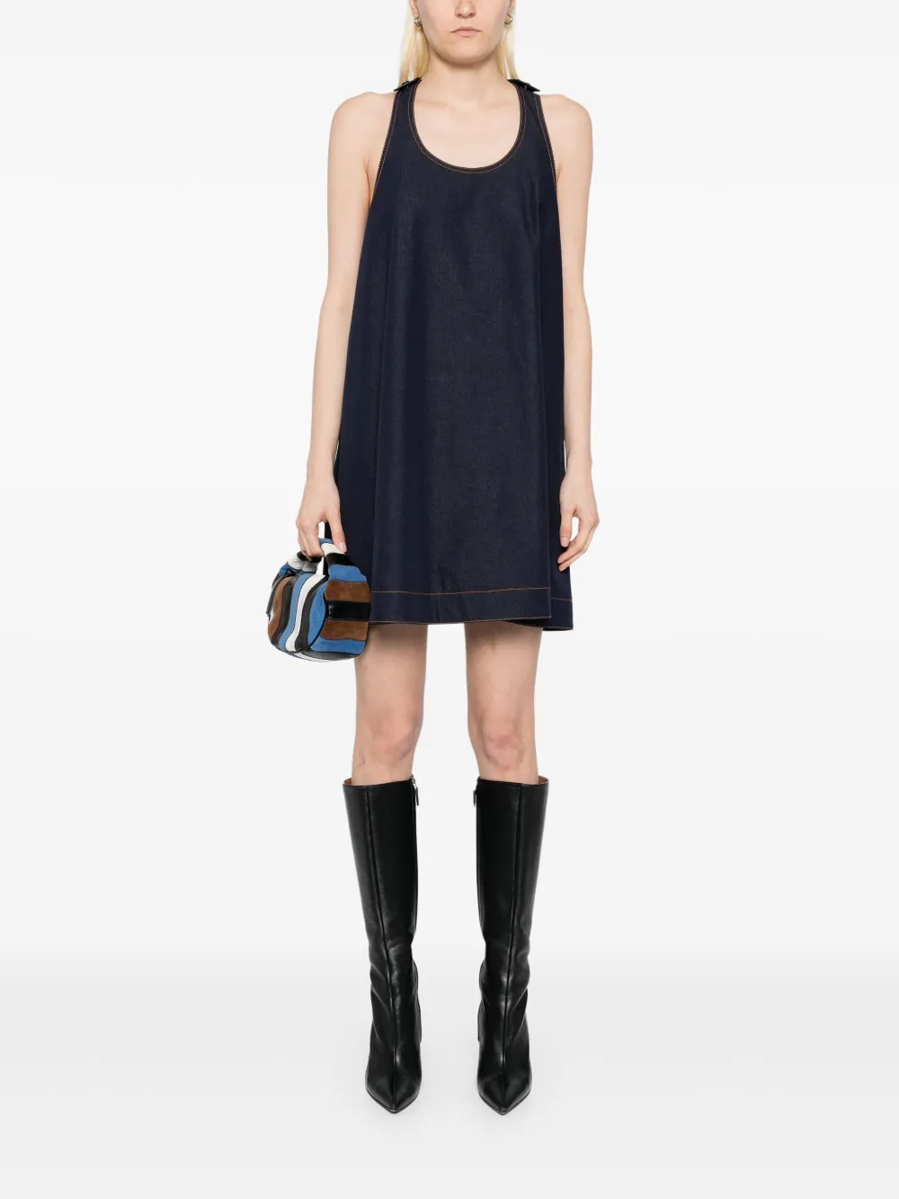 Monse Mini-jurk met racerback - Blauw