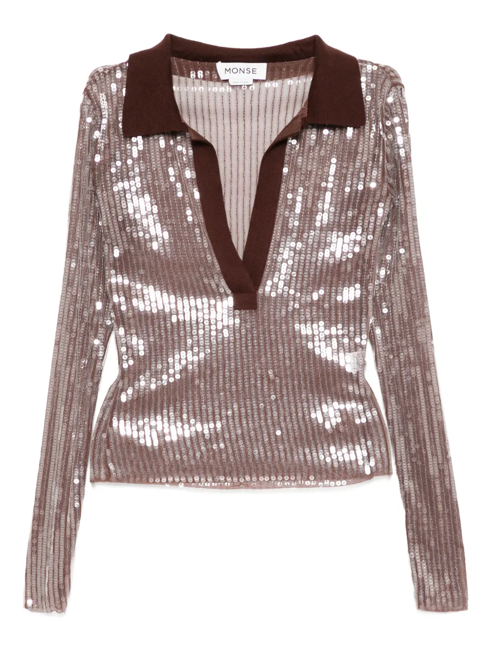 Monse sequin mesh top | Brown | Image 1