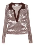 Monse sequin mesh top - Brown