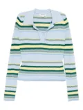 Monse striped-jacquard top - Blue