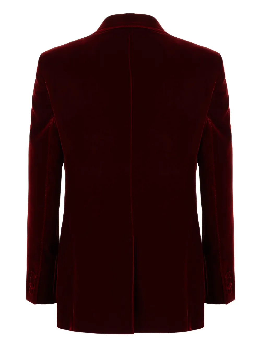 Saint Laurent Fluwelen blazer met enkele rij knopen Rood