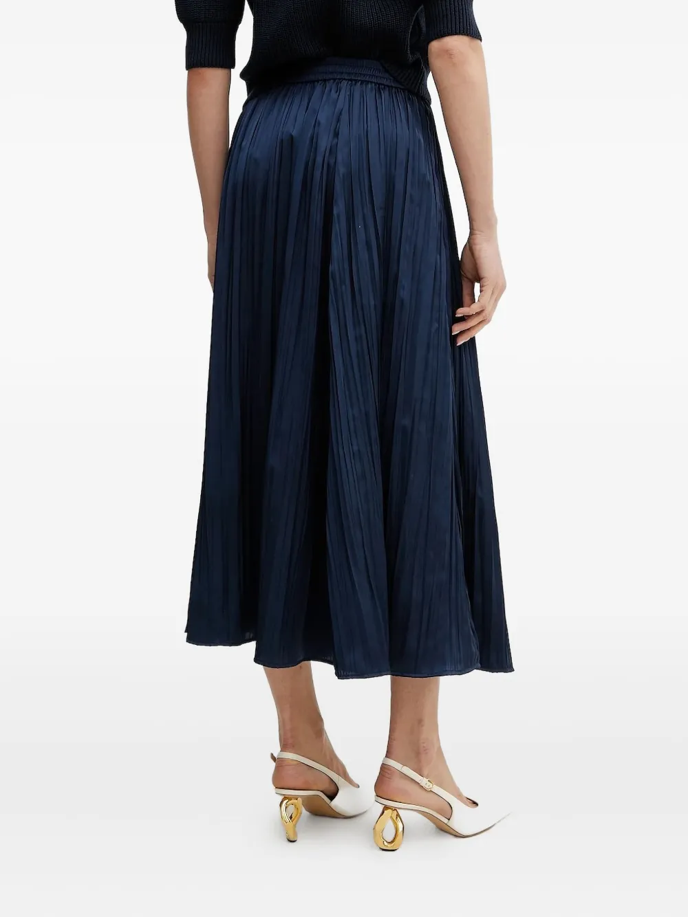 Michael Michael Kors Pleated Midi Skirt In Black