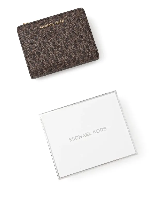 Michael Michael Kors logo-print zip-around Wallet Brown FARFETCH GR