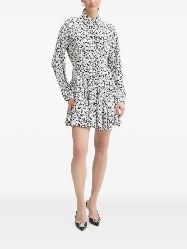 michael kors pleated mini dress Michael floral-print | Black _okendo:syndication_key:CL135259015