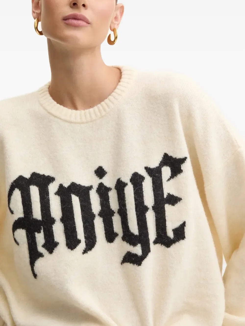 Aniye By Logo-intarsia Sweater In Gray