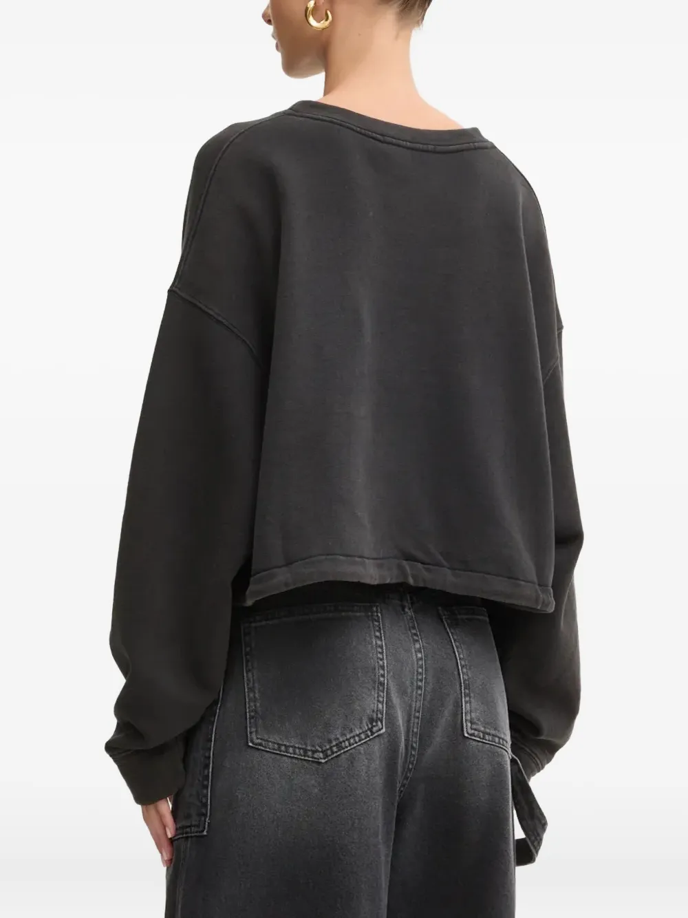 Aniye By Logo-print Cropped Sweatshirt In Black
