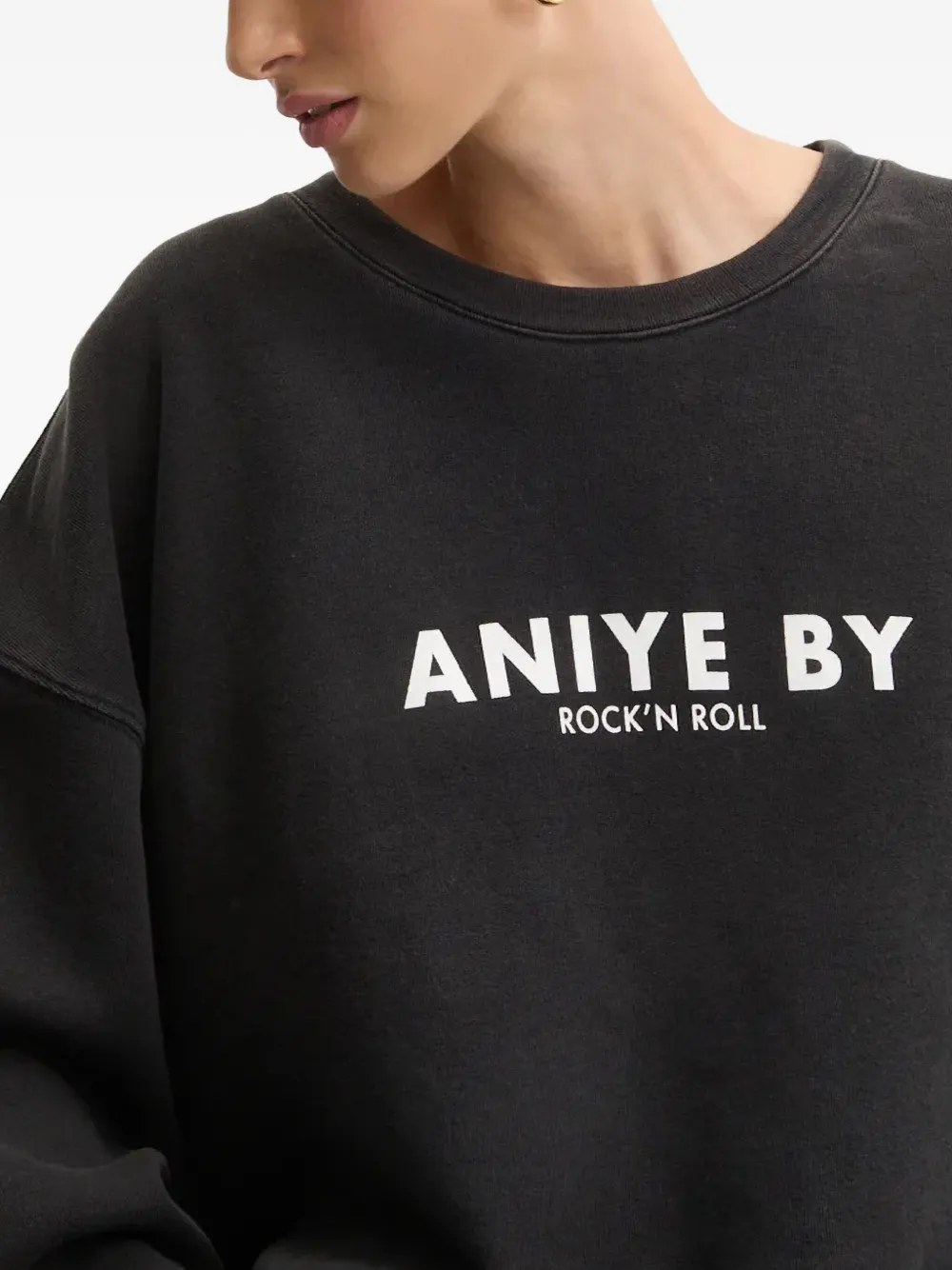 Aniye By Logo-print Cropped Sweatshirt In Black
