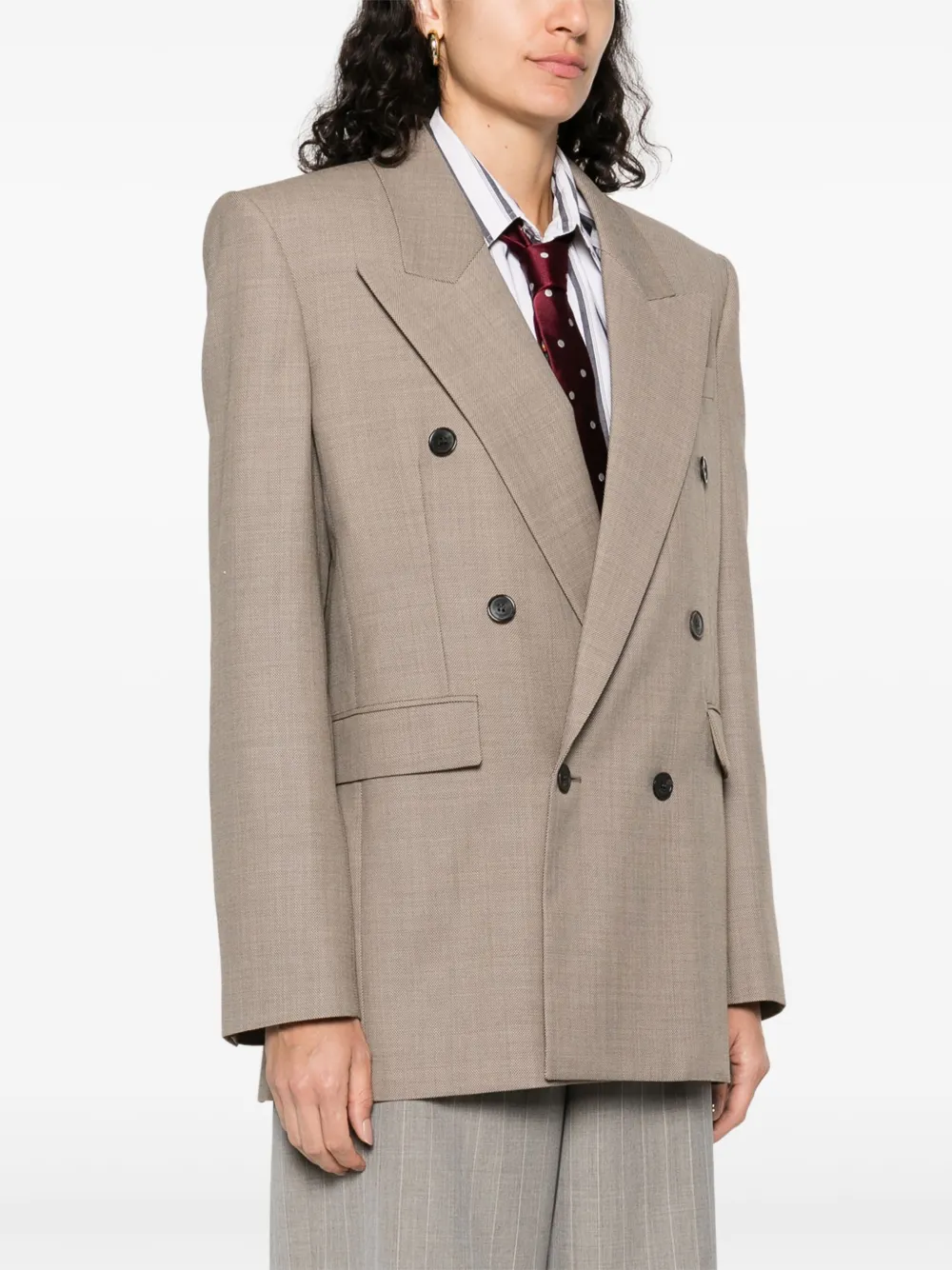 Saint Laurent Wollen blazer Bruin