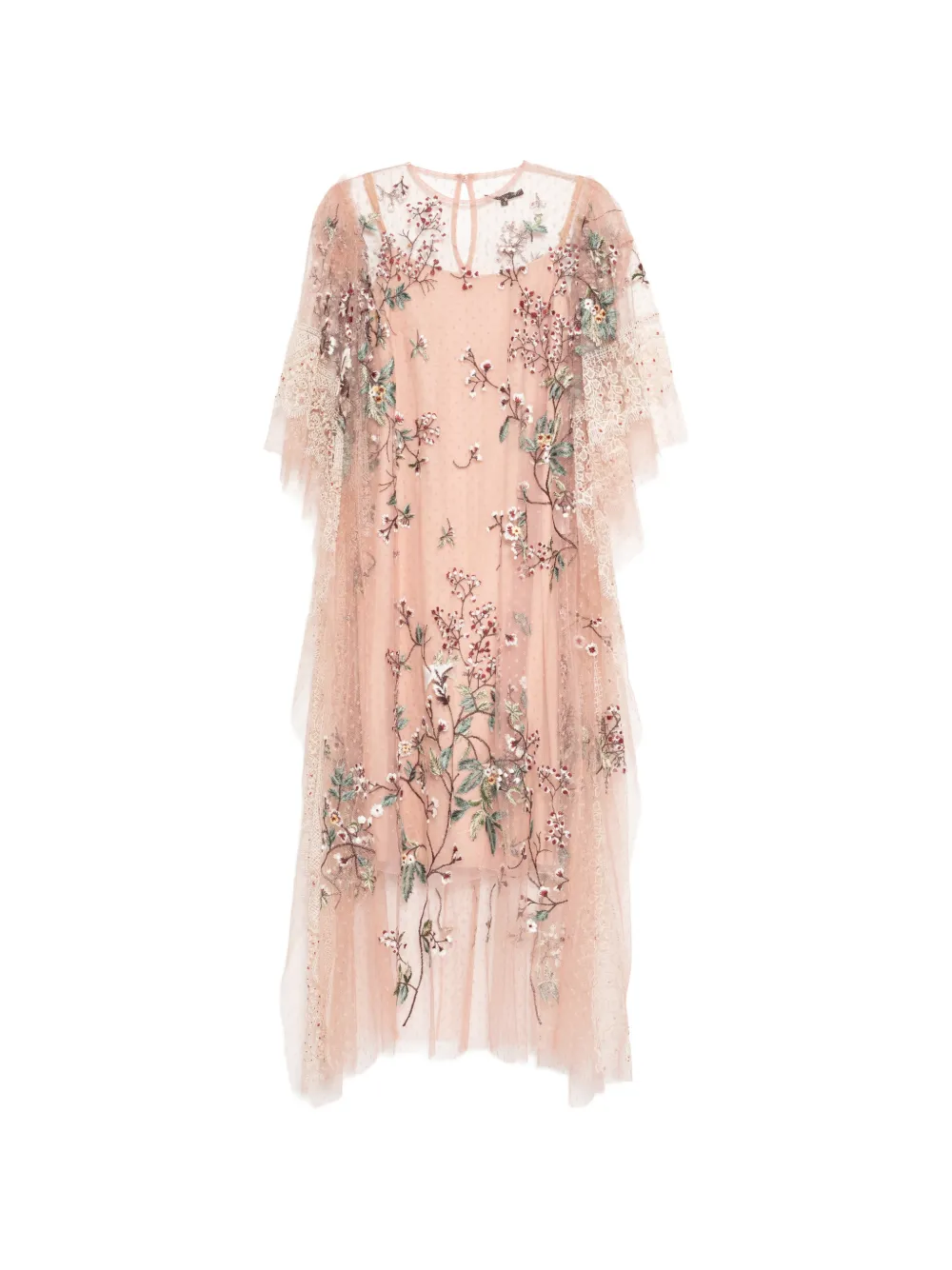 Biyan Abito con ricamo a fiori - Rosa