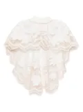 Biyan embroidered cutwork cape - Neutrals