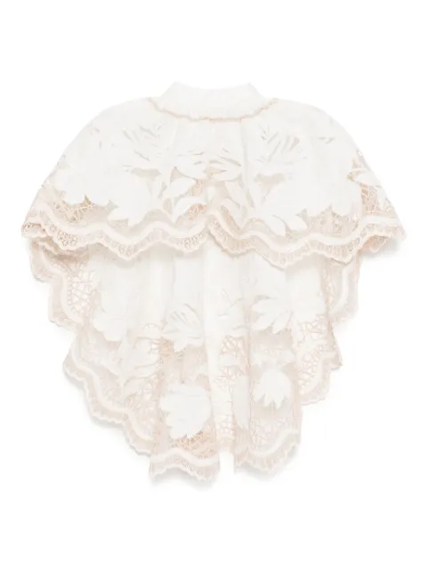 Biyan embroidered cutwork cape