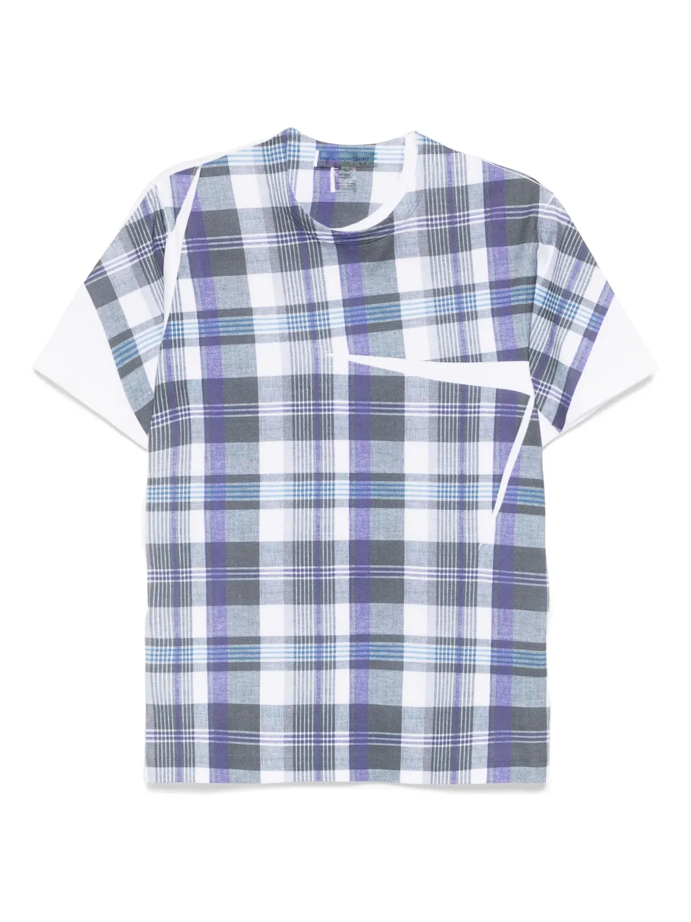Comme Des Garçons Shirt T-shirt met tartan ruit Blauw