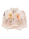 Biyan gathered tulle blouse - Pink
