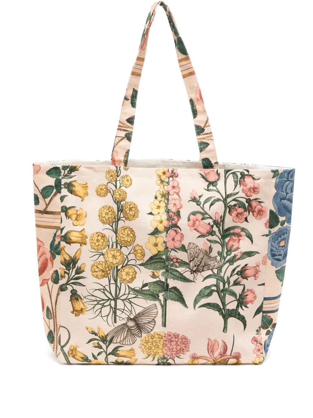 flower-print tote bag