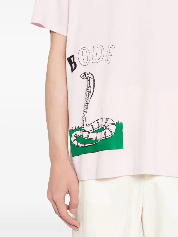 【関税込み】Bode ピンク Cobra Tシャツ BODE Cobra t-shirt | Pink | FARFETCH