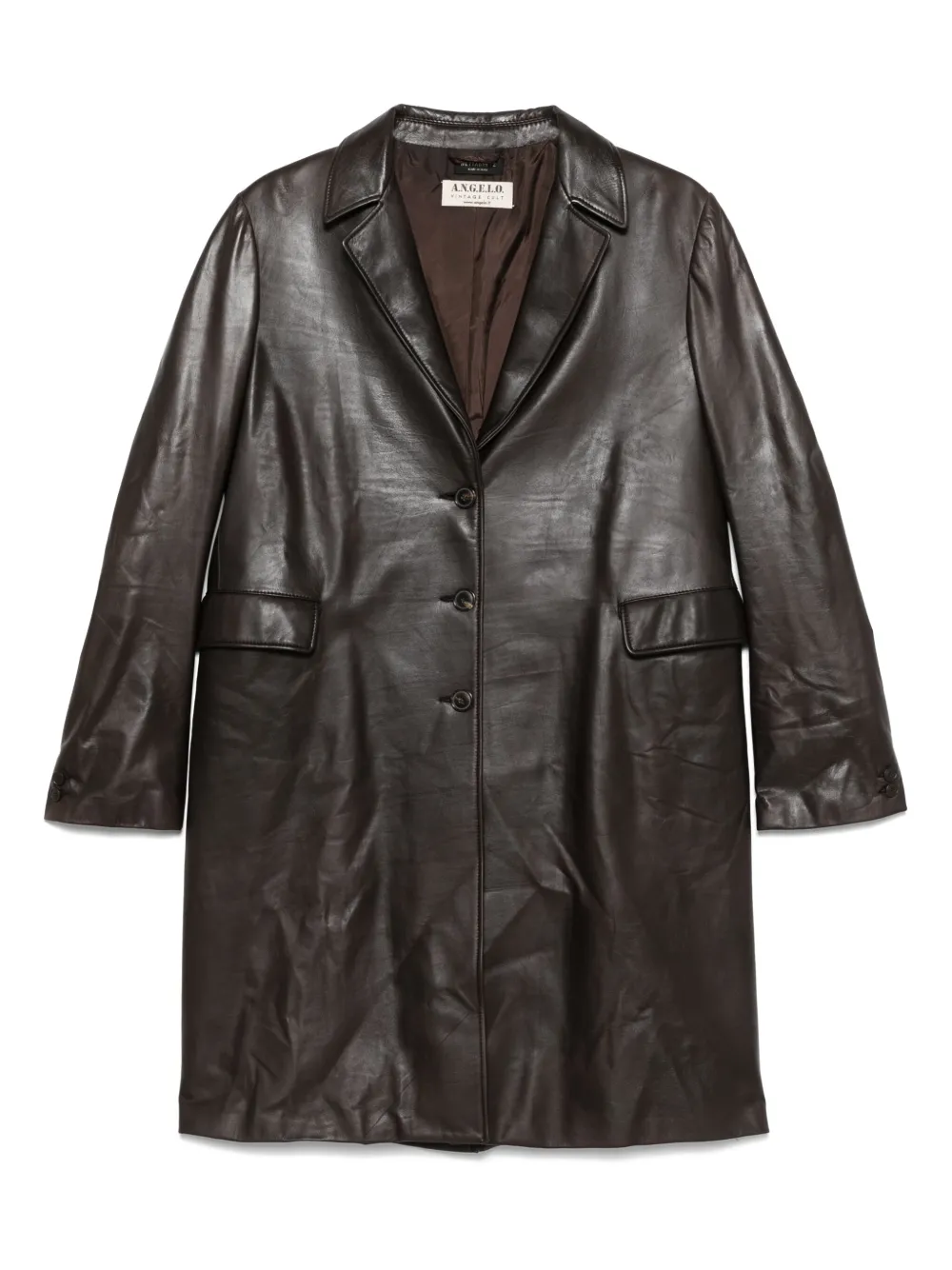 A.N.G.E.L.O. Vintage Cult abrigo en piel 2000 | marrón | Image 1