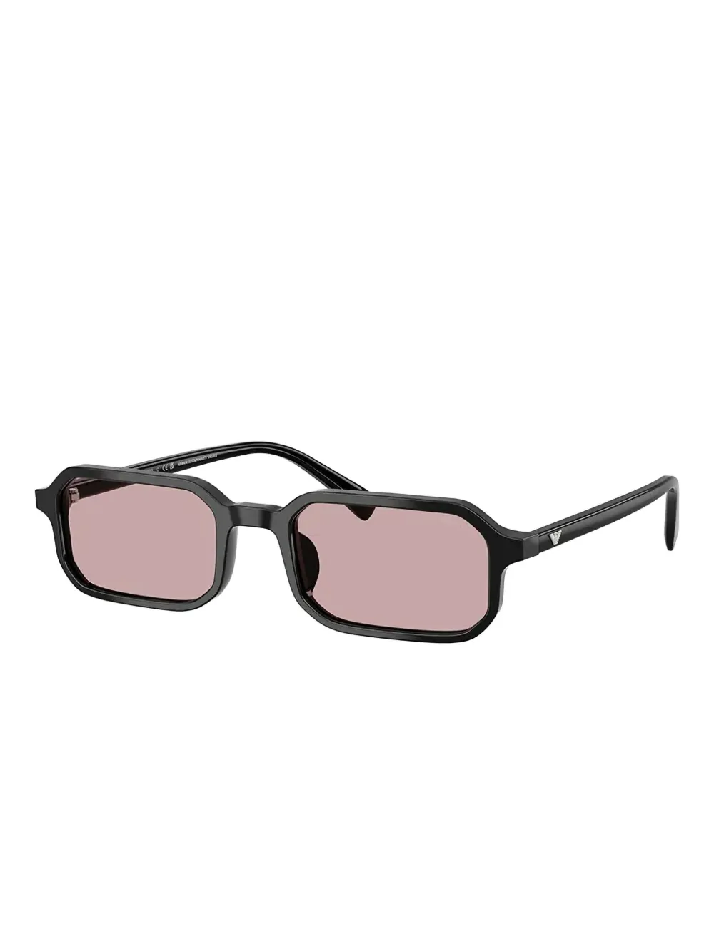 Emporio Armani Zonnebril met rechthoekig montuur Zwart
